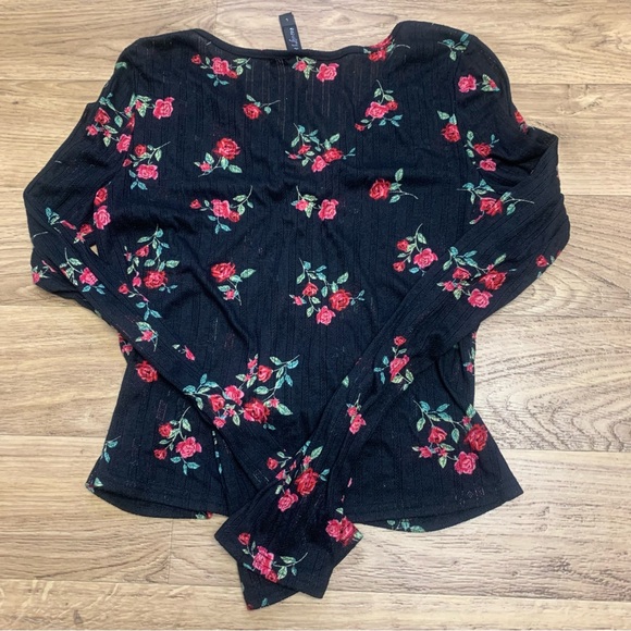 For Love and Lemons Pointelle Long Sleeve Pants Pajama Floral Rose set - Picture 14 of 16